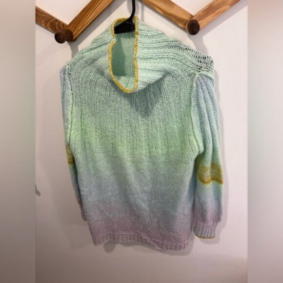 Anthropologie Perri Ombre Tunic Sweater / XSmall / Mint Purple Wool Alpaca Long - Picture 3 of 10